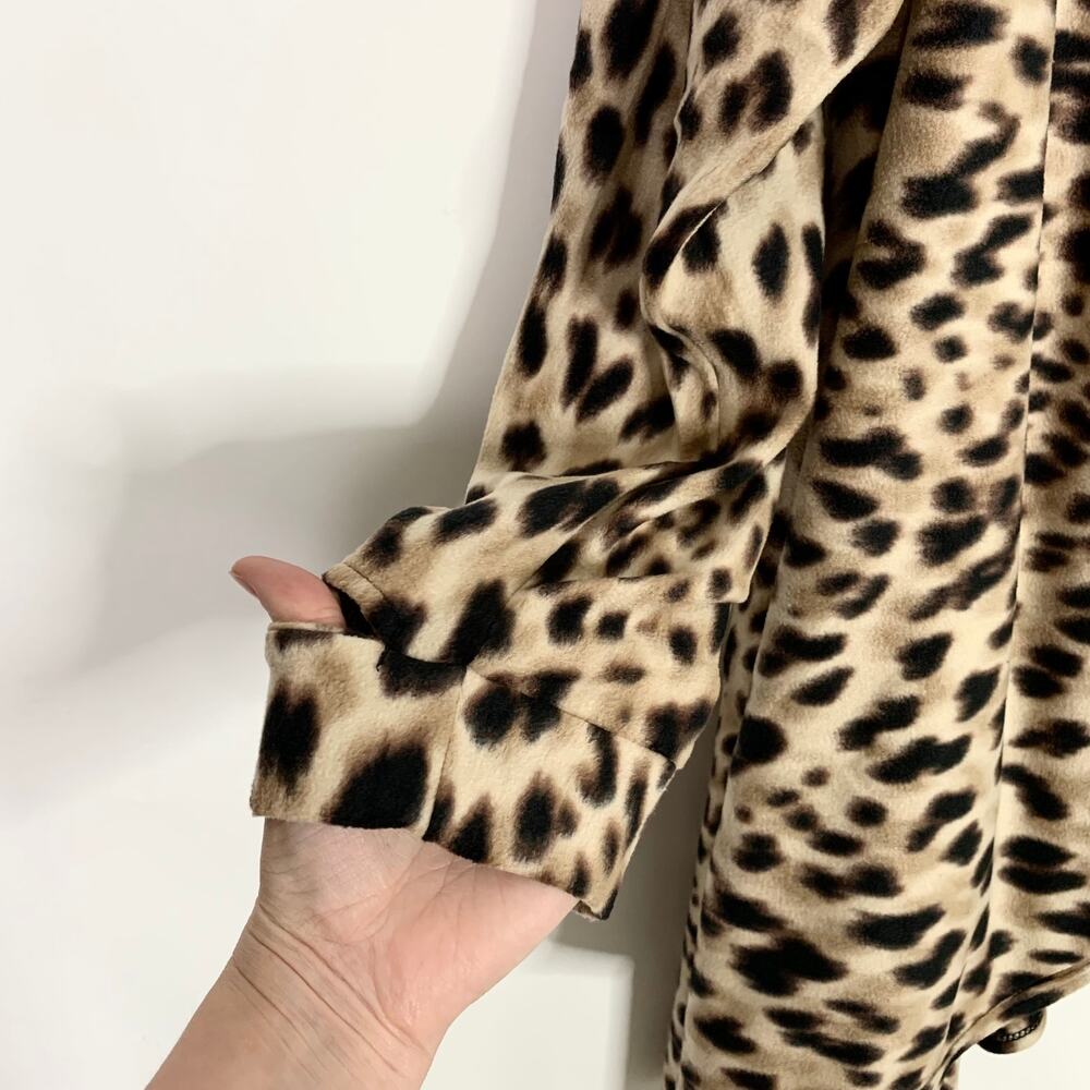 Cuddl Dudds Cardigan Sweater 1x 2x Fleecewear Animal Print Warm Layer Thumbhole - Picture 3 of 10
